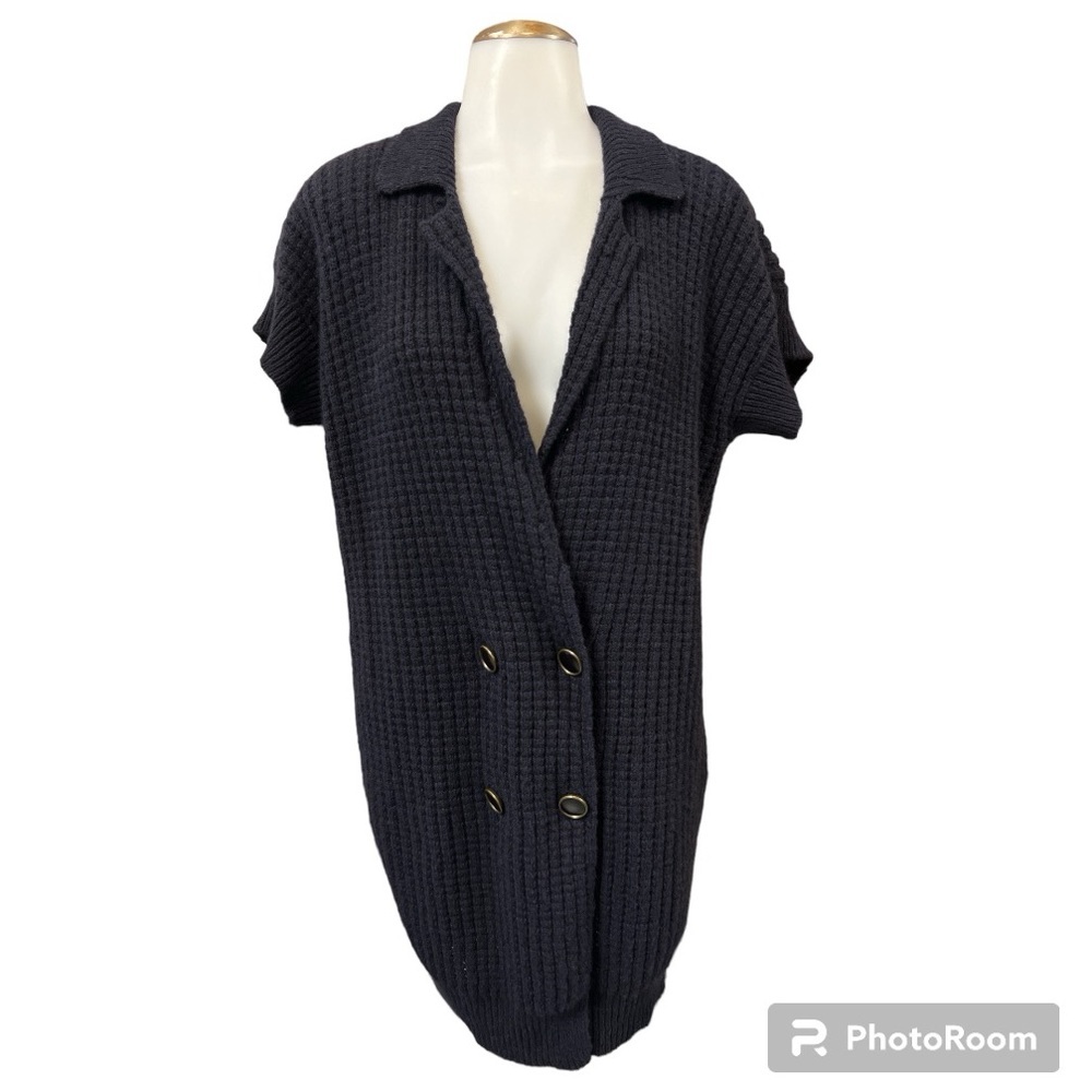 Stella McCartney Women's Square Knit Cashmere Longline Cardigan Sweater 8